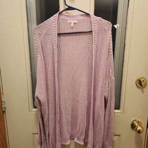 Maurices Light Purple Open-Front Cardigan